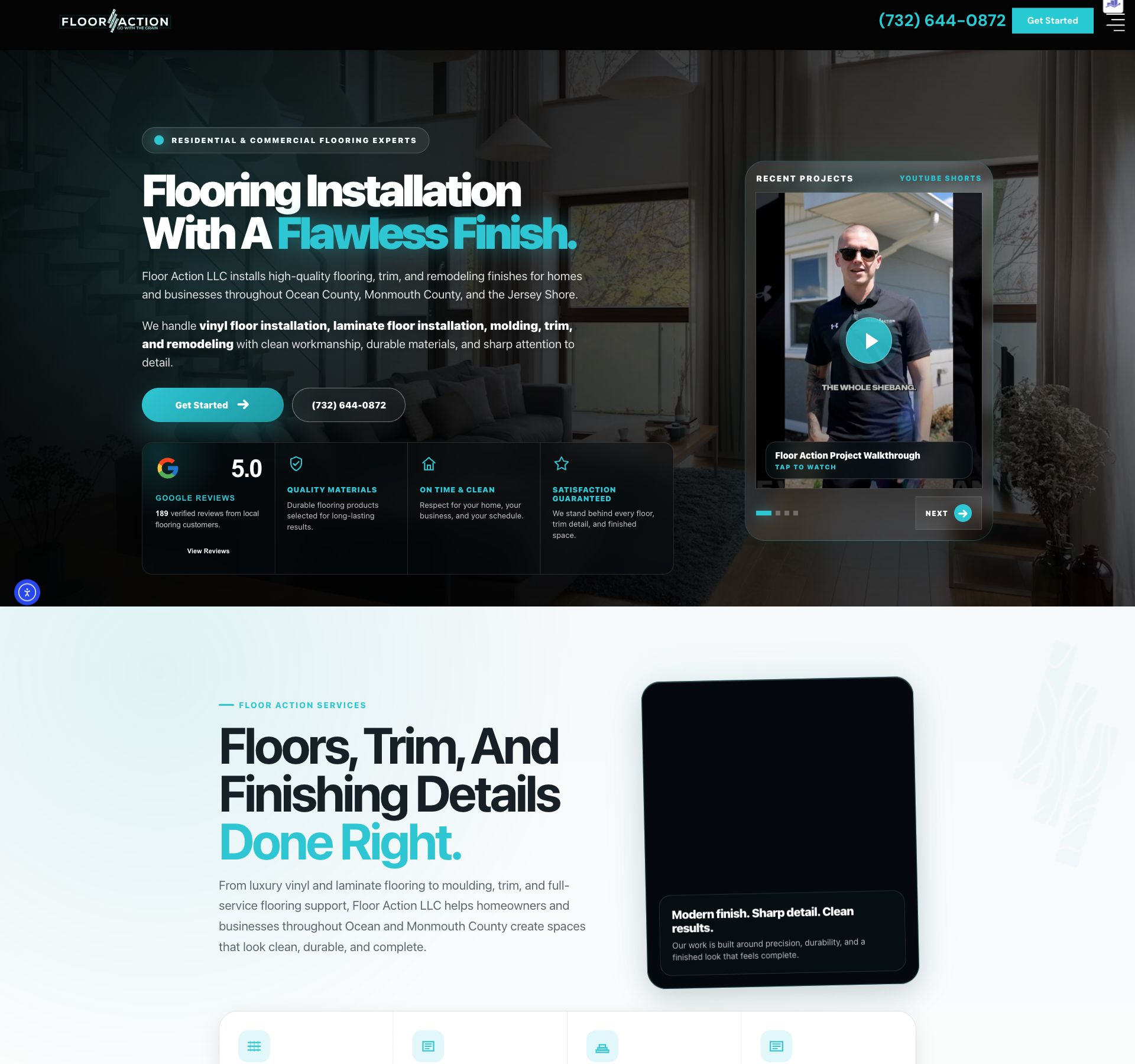 Home services website screen preview